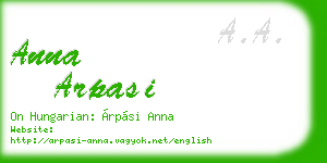 anna arpasi business card